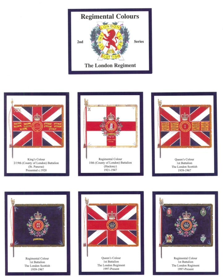 The London Regiment 2nd Series - 'Regimental Colours' Trade Card Set by David Hunter